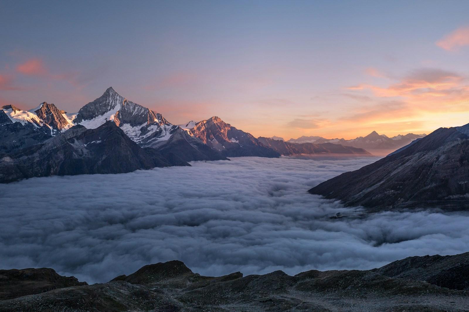 Mountain landscape at golden hour
